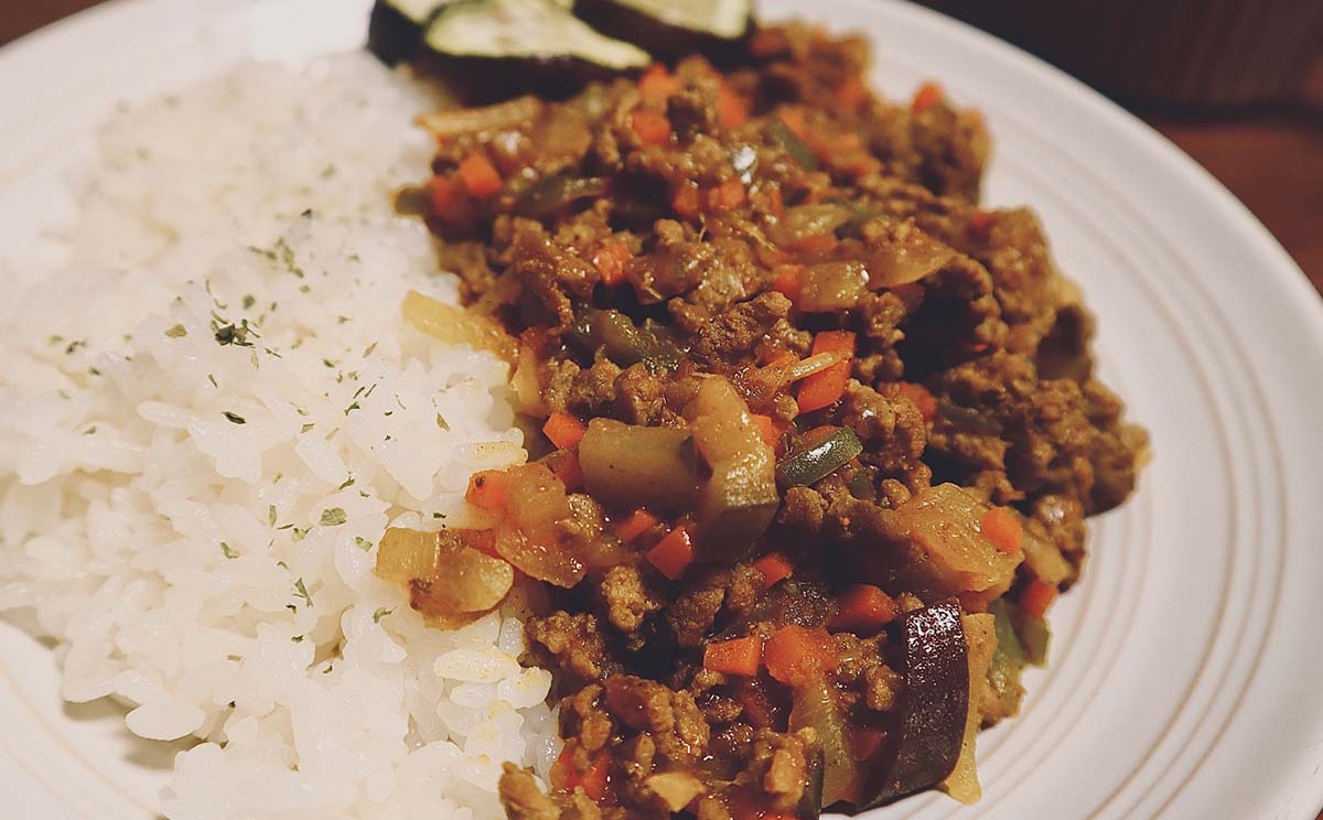 キーマカレー　なす