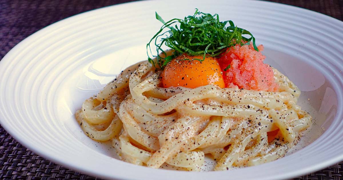 明太子カルボナーラうどん