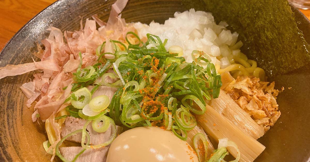 混ぜそば　ネギ