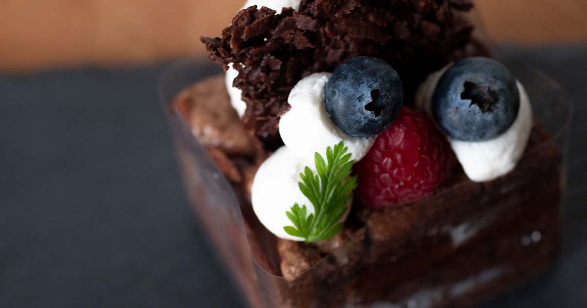 チョコケーキ　ブルーベリー