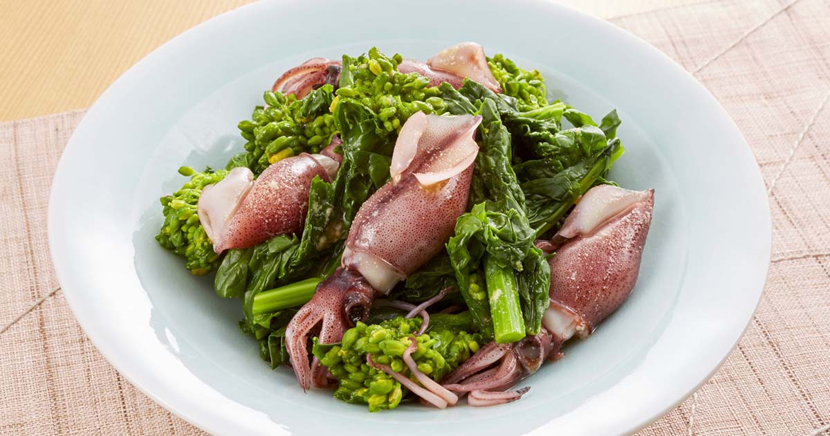 ホタルイカ　菜の花