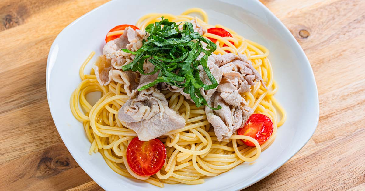 冷製パスタ　豚しゃぶ